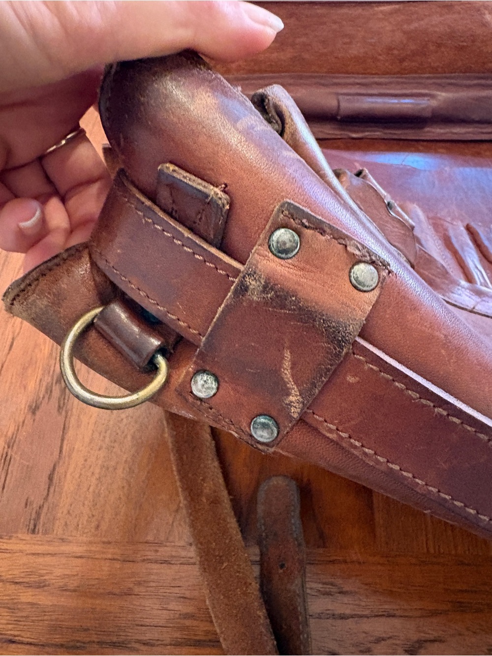 Gorgeous, vintage handmade Brown Leather Messenger Bag Briefcase satchel - Picture 8 of 13